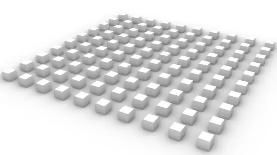 XY方向に並ぶキューブ