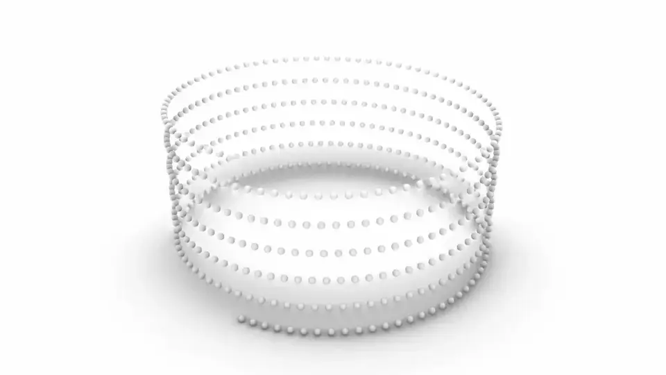 螺旋状に球体を積層する