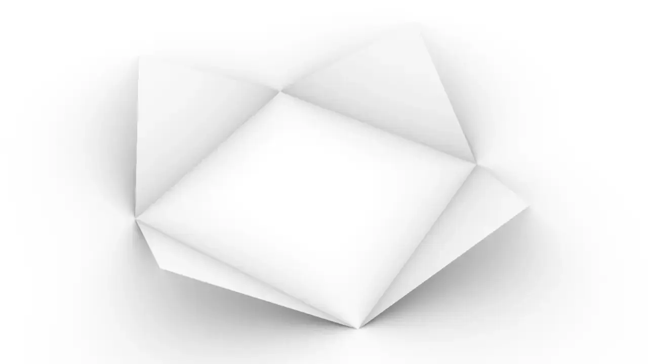 折り紙 – 4つの谷折りで立体化