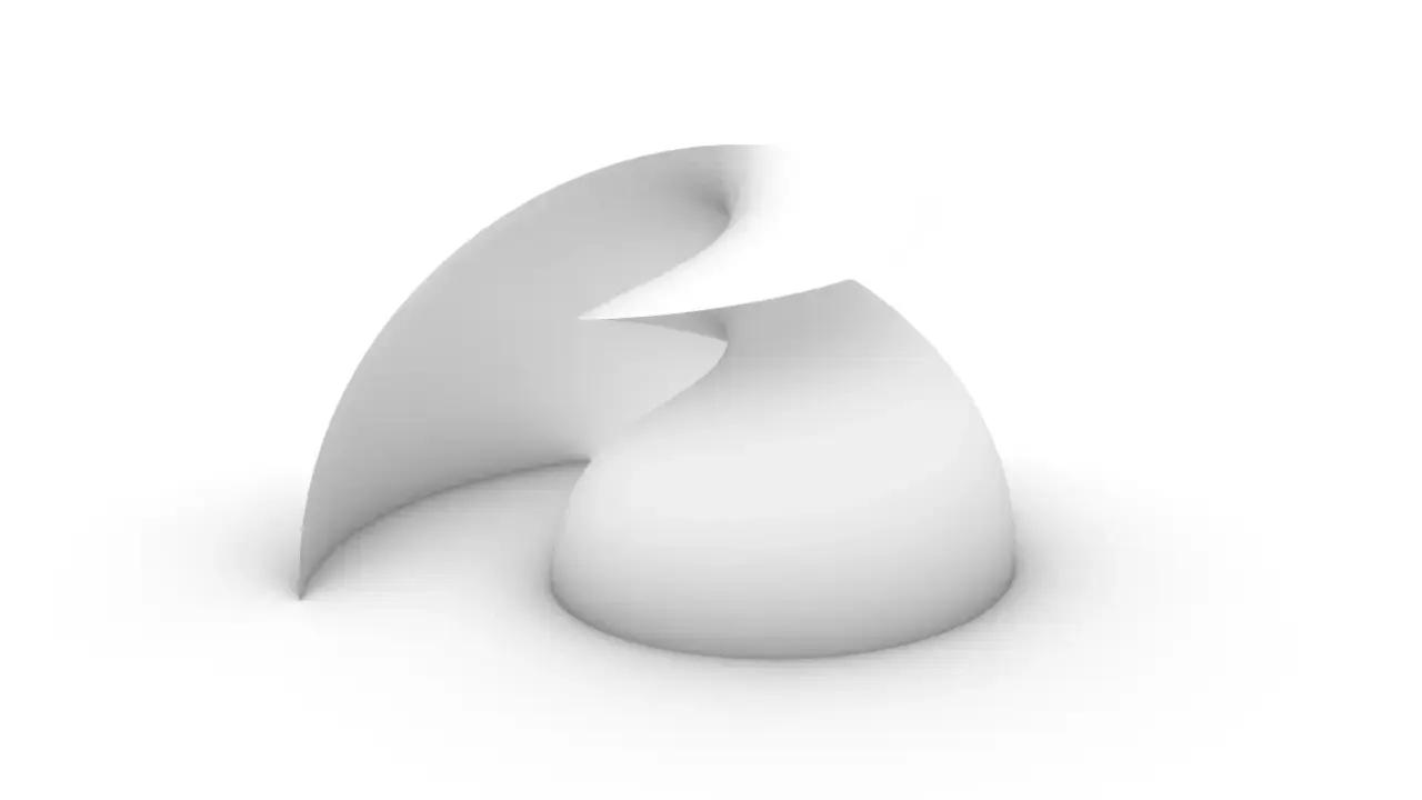 スパイラル状に回転＋拡大するArc - Loftシェルを生成する