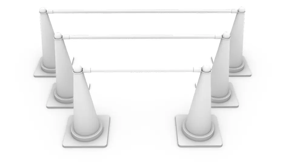 カラーコーンとタイガーバー